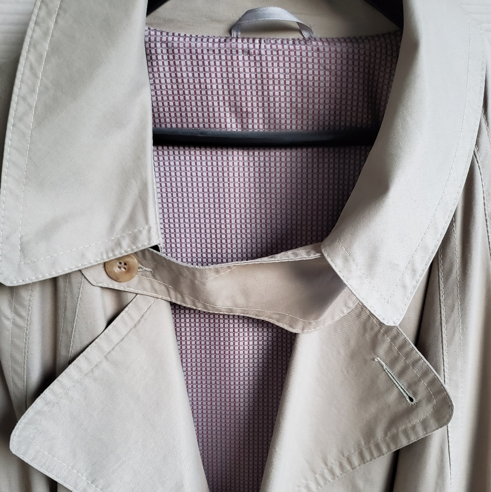 Vintage Finnish-made Late Soviet Era "Classic Man" Beige Khaki Trench Coat - Picture 8 of 15